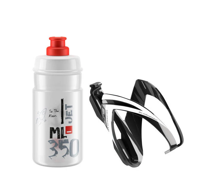ELITE KIT CEO košík černý lesklý + láhev JET černá/šedá, 350 ml