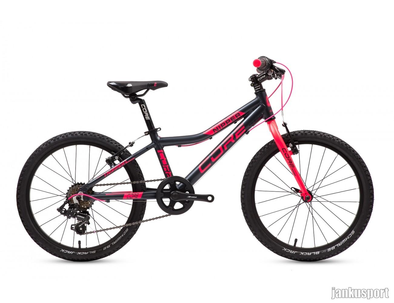 Dětské kolo 20" Al Nipper, Revo-6, černý mat s růžovou (8.20kg)