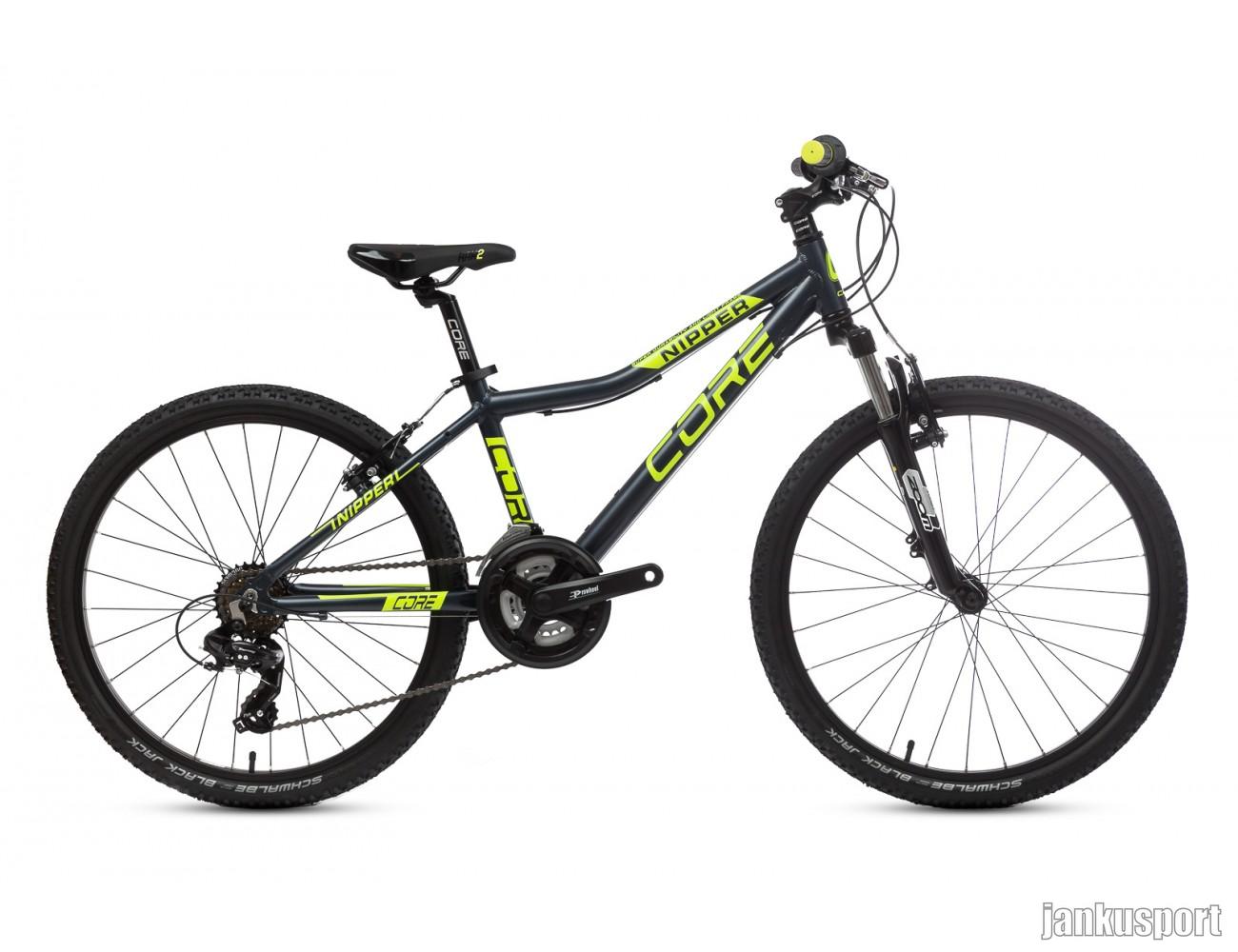 Dětské kolo 24" Al Nipper, 3x6s, Z-565 - černý mat se žlutou