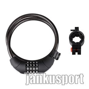 zámek F LUX spirálový kódový 85cm/10mm+držák, črn.