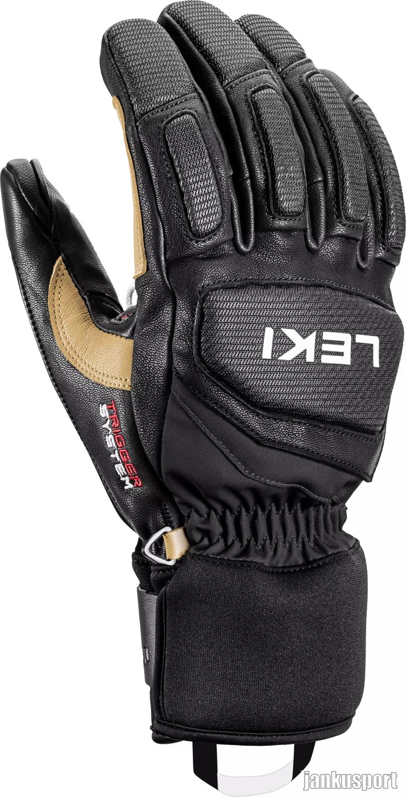 Lyžařské rukavice Leki Griffin Pro 3D - black/tan