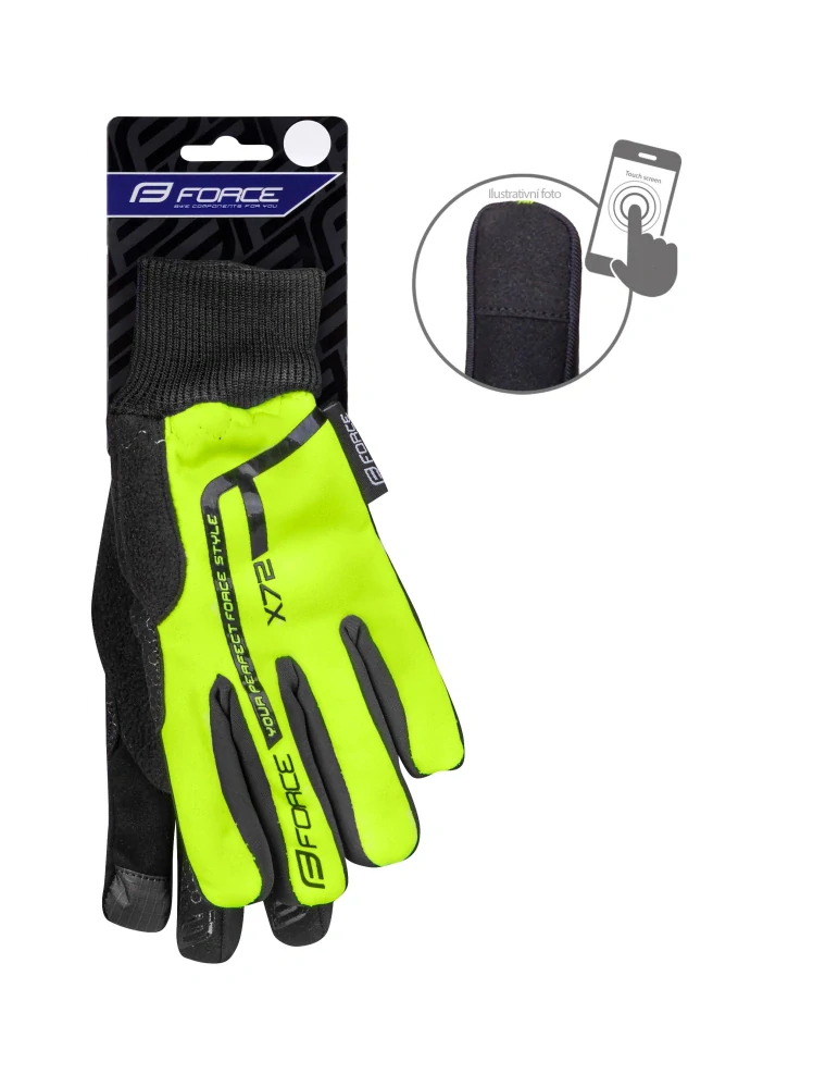rukavice zimní FORCE KID X72, fluo