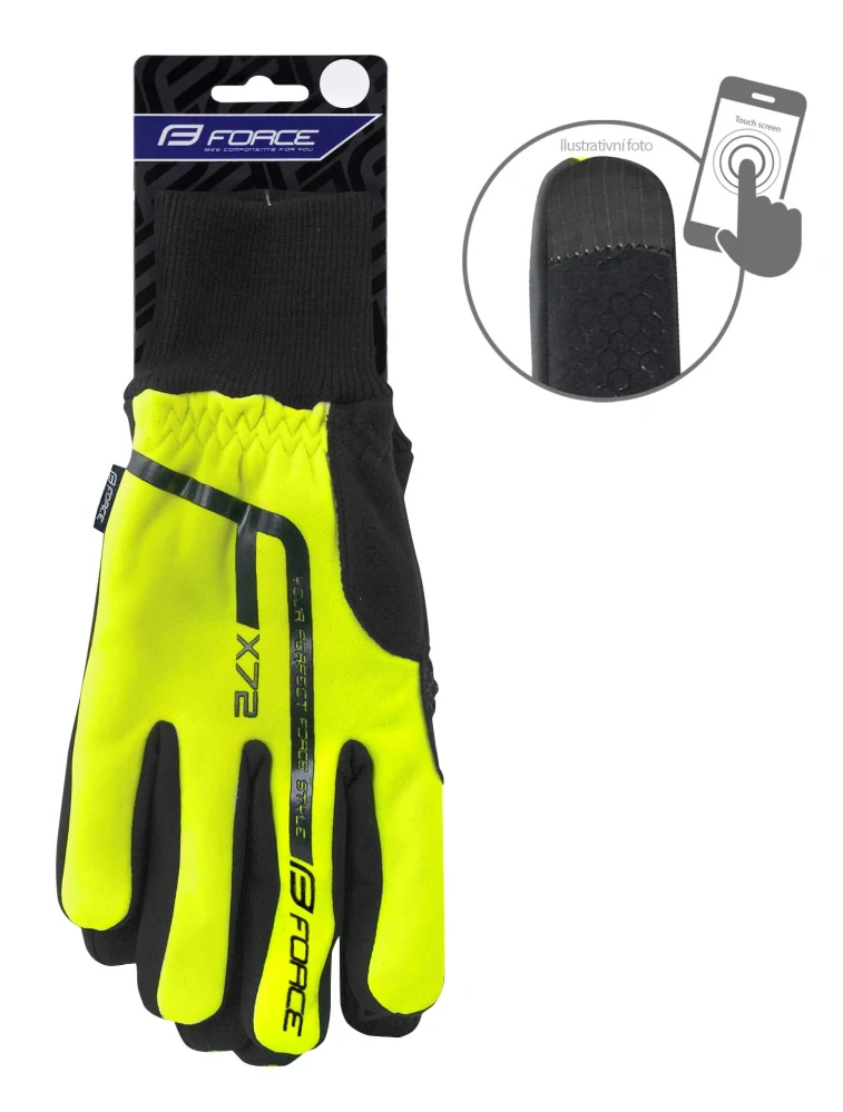 rukavice zimní FORCE X72, fluo