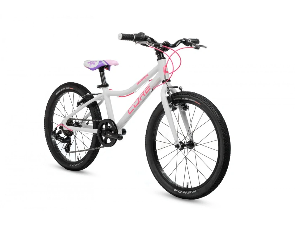 Dětské kolo 20" Al Nipper, Revo-6, bílý s reflexní růžovou (7.95kg)