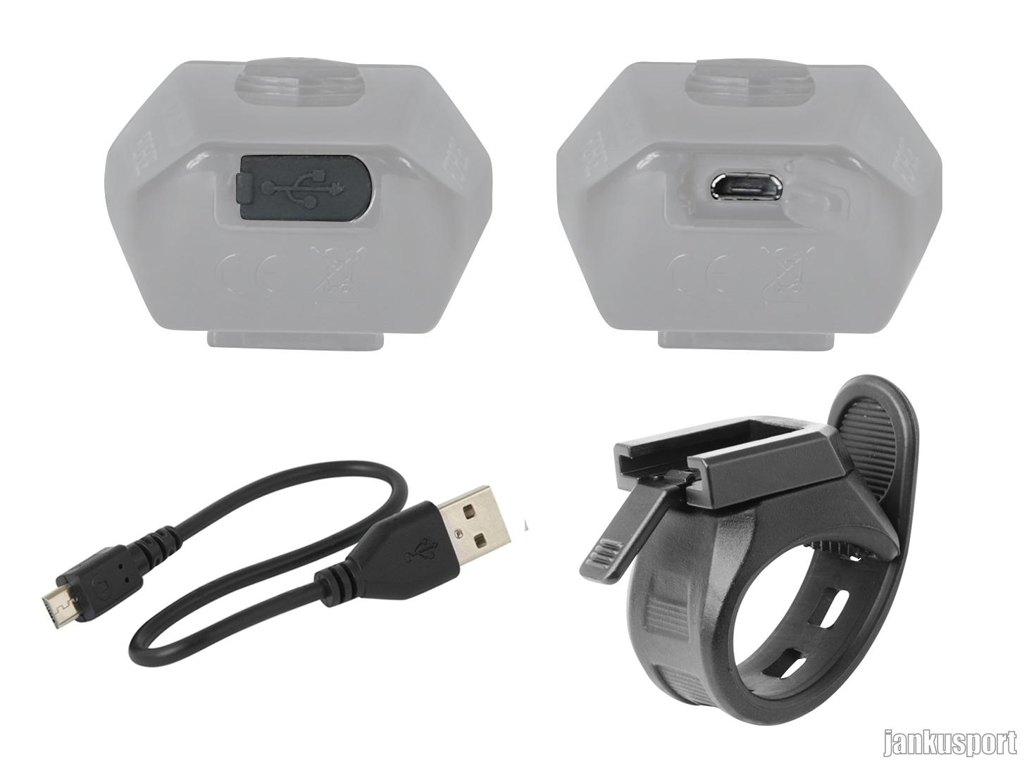 světlo přední FORCE BUG 400LM USB, černé