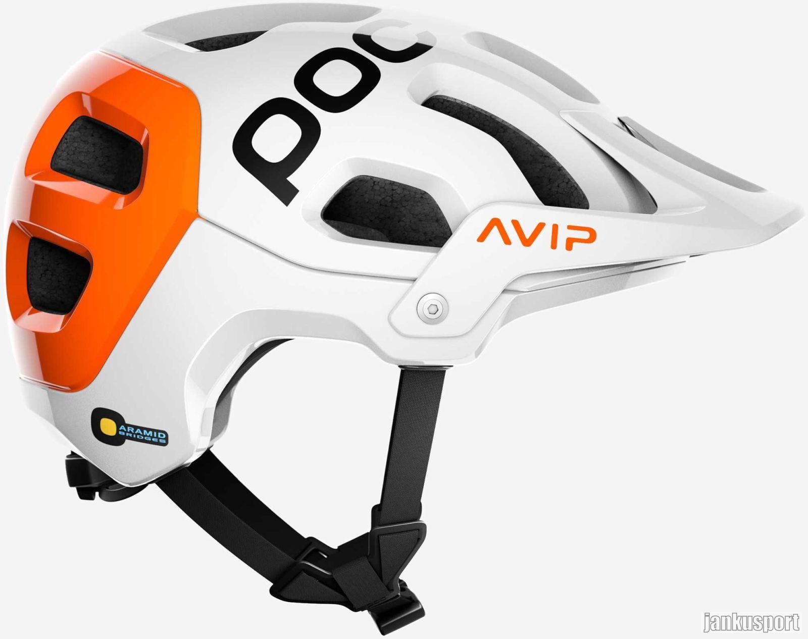 Cyklistická helma POC Tectal Race SPIN NFC - Hydrogen White/Fluorescent Orange AVIP