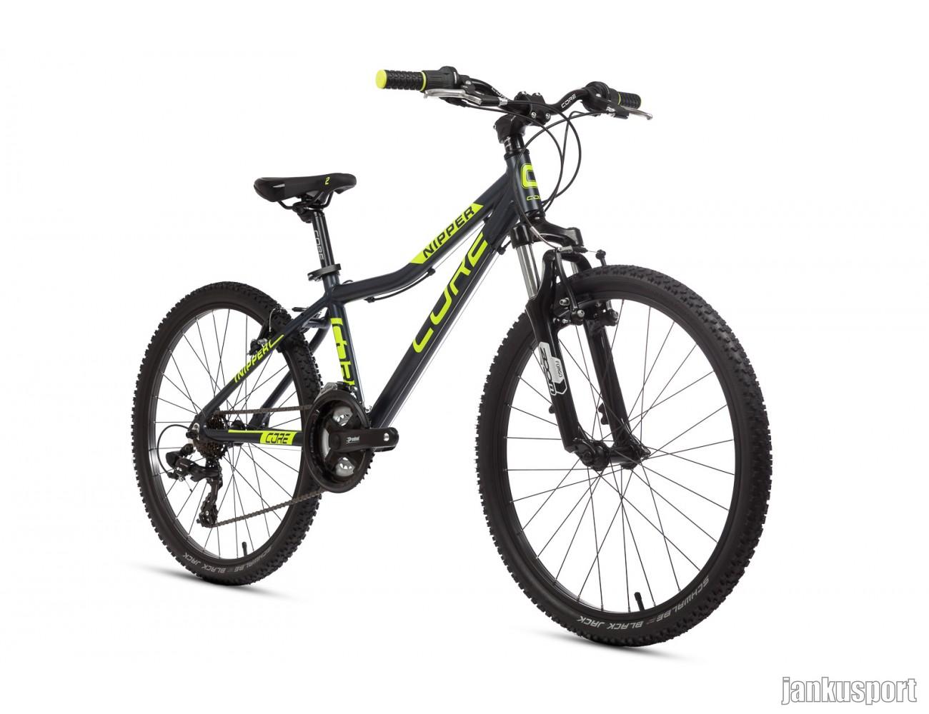 Dětské kolo 24" Al Nipper, 3x6s, Z-565 - černý mat se žlutou