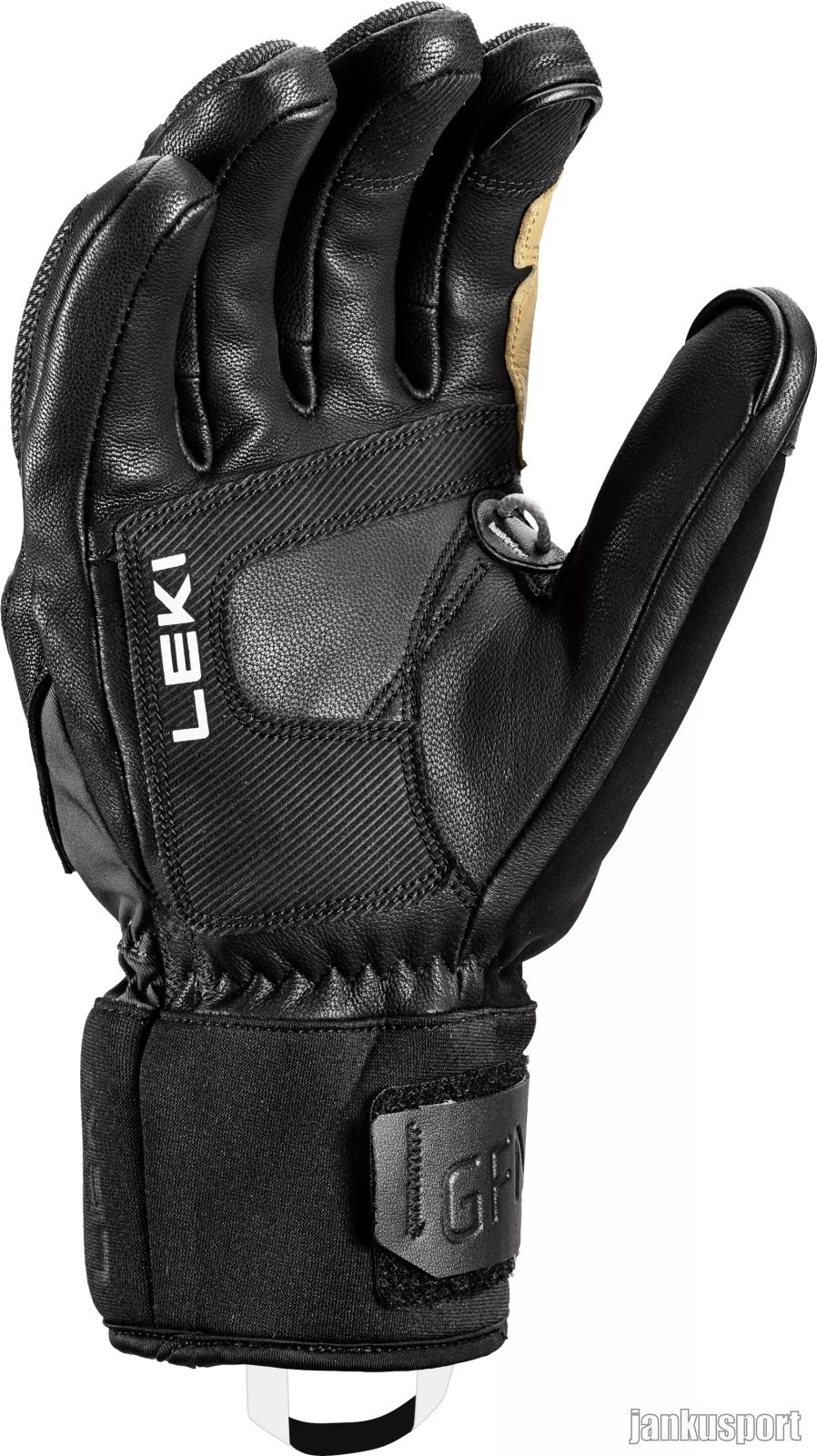 Lyžařské rukavice Leki Griffin Pro 3D - black/tan