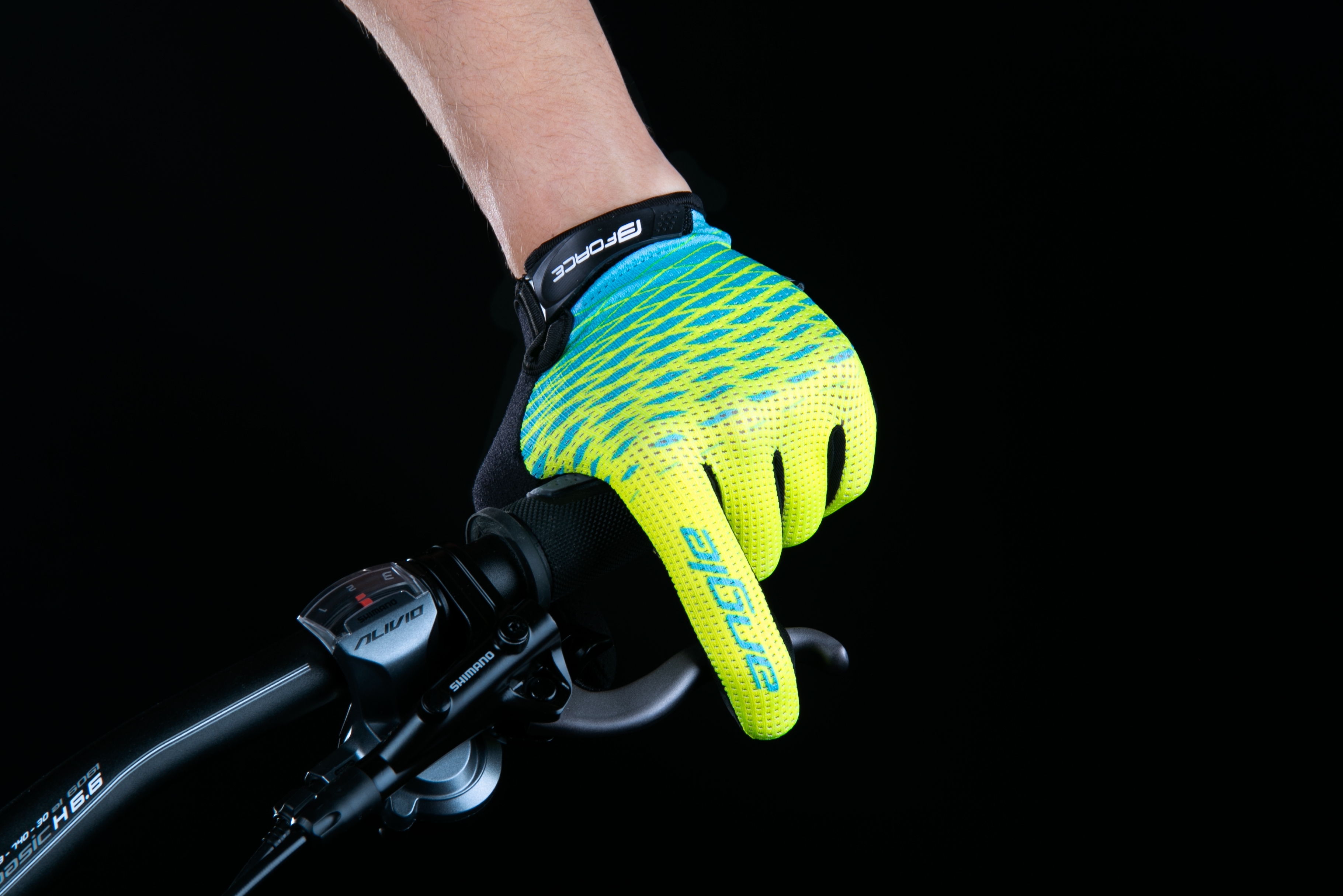 rukavice FORCE MTB ANGLE letní, fluo-modré