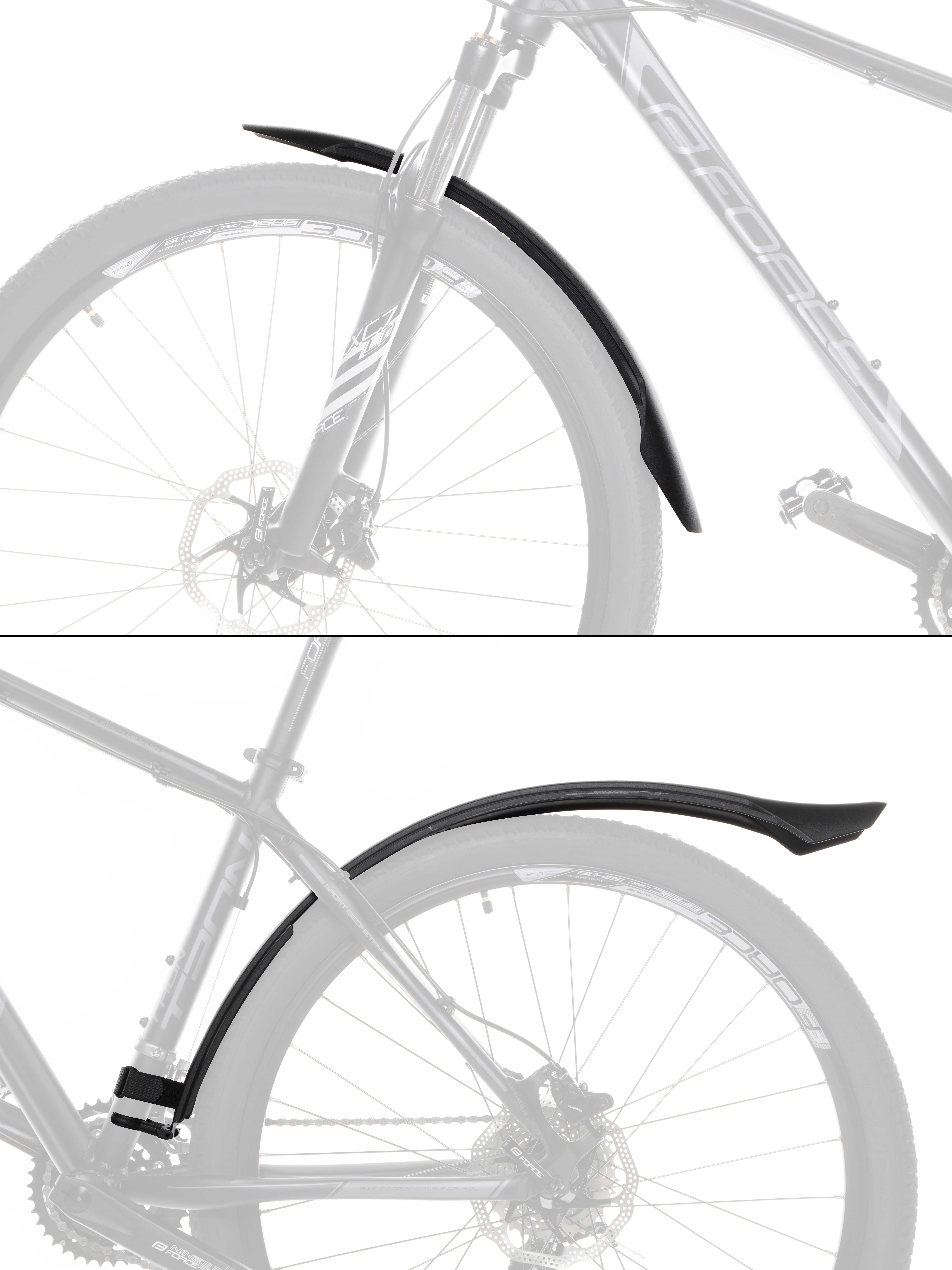 blatníky FORCE GRAND, 24"- 29" plast, černé