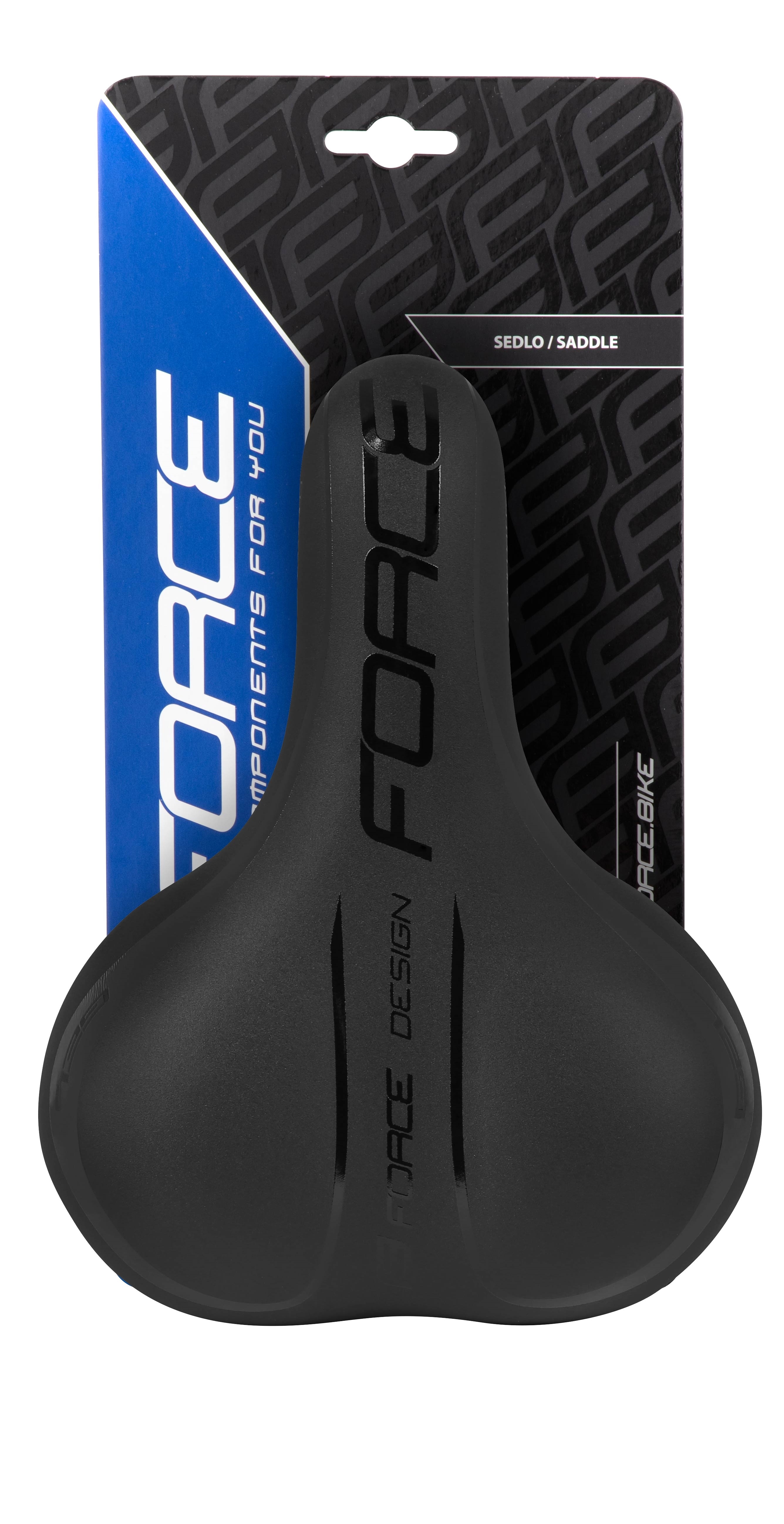 sedlo FORCE COMFORT GEL LADY turistické, černé
