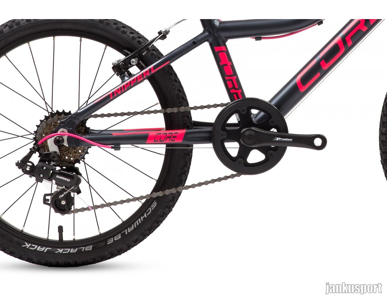 Dětské kolo 20" Al Nipper, Revo-6, černý mat s růžovou (8.20kg)