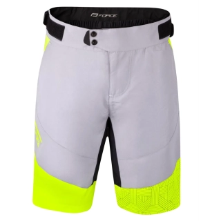 kraťasy F STORM, odnímatelná vložka, šedo-fluo
