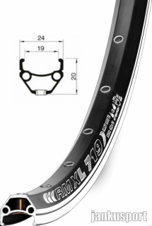 ráfek REMERX DRAGON 719 V-brake 559x19 nýt 36