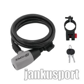 zámek F RON spirálový s držákem 120cm/8mm, černý