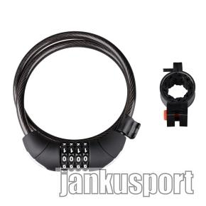zámek F LUX spirálový kódový 85cm/10mm+držák, črn.