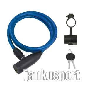  zámek F ECO spirálový s držákem 120cm/8mm, modrý