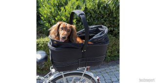 Přepravka na kolo LONG na široký nosič 29 x 42 x 60 cm černá (max. 8kg)