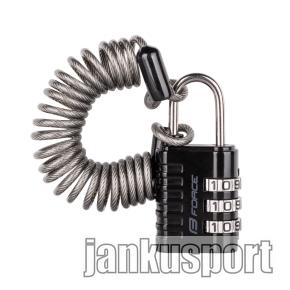 zámek F SMALL 2 spirálový kódový 120cm/3mm, černý