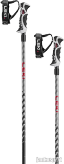 Lyžařské hole Leki Hot Shot S - eloxal black/anodized grey/bright red