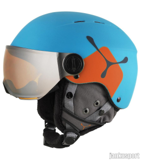 Dětská lyžařská helma se štítem Cébé Fireball JR Blue Orange Cat 2